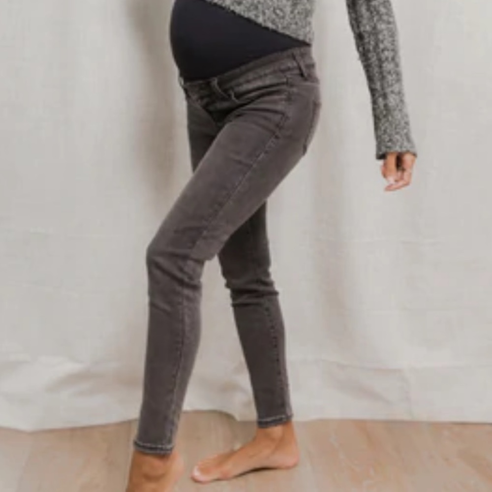 BLANQI® Denim Maternity Belly Support Skinny Jeans - Charcoal